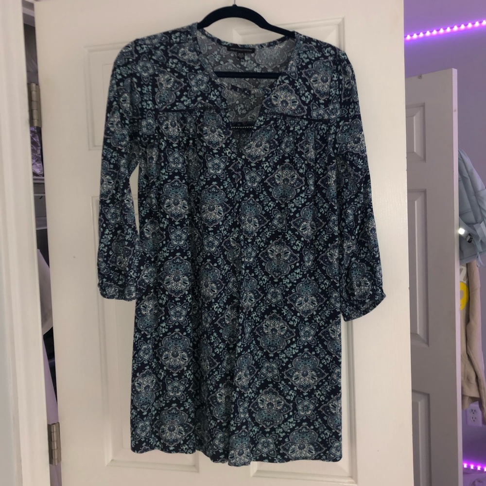 American Eagle Blue Paisley Dress